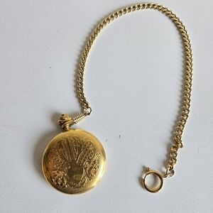 Vintage Jules Jurgensen Quartz pocket watch Gold Tone 41.3mm Untested/For Repair